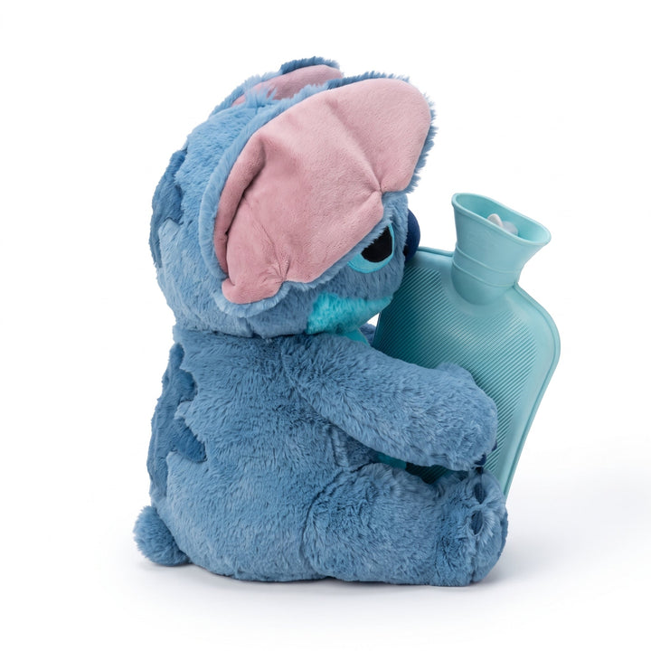 Plush Hot Water Bottle With Stitch Design Provides Comforting Warmth For Cold Fingers