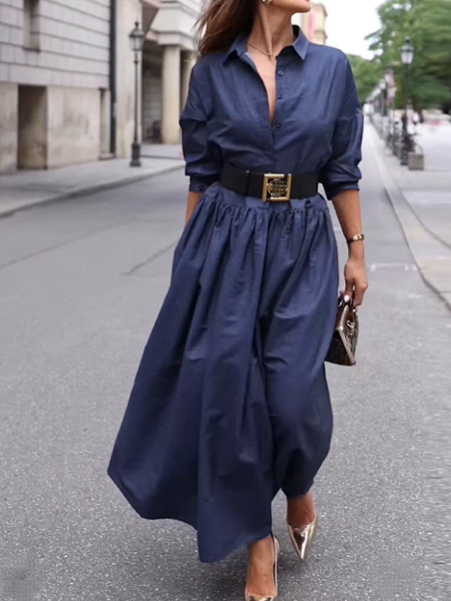 Amara - Loose Dress in Navy