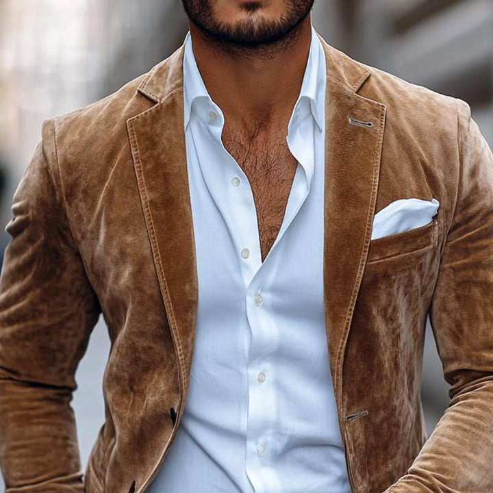 Gunnar | Men's Tailored Smart-Casual Jacket in Suede Look