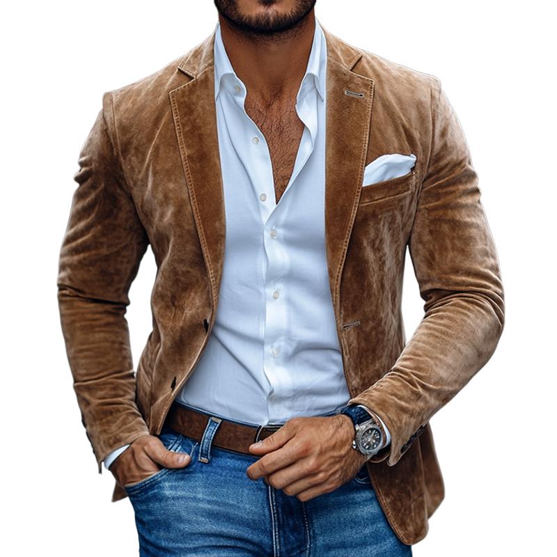 Gunnar | Men's Tailored Smart-Casual Jacket in Suede Look