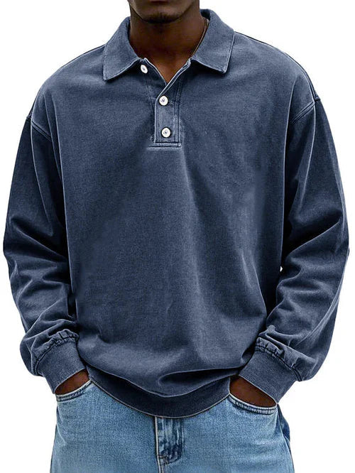 Asher | Men's Casual Polo Shirt with Long Sleeves