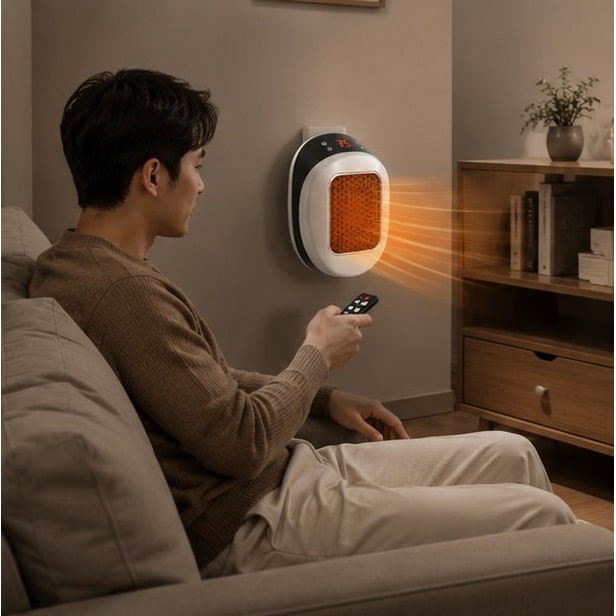 Portable Electric Heater 600w Compact Fast Heating Device With Remote Control For Efficient Warmth