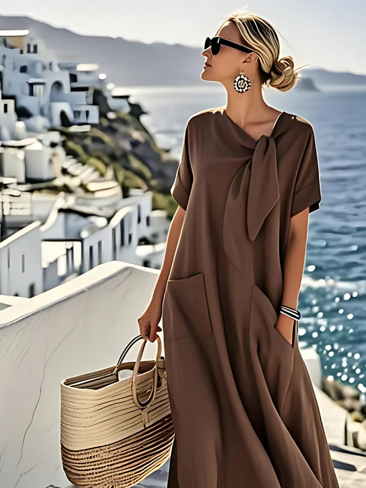 Ella Elegant Dress with Beach Pockets - Elena Harper