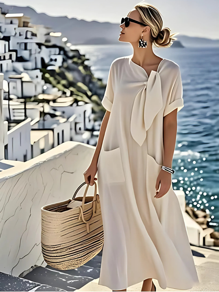 Ella Elegant Dress with Beach Pockets - Elena Harper