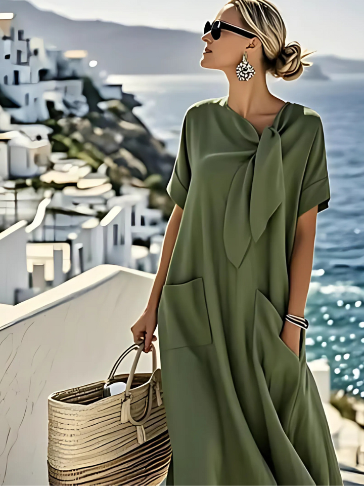 Ella Elegant Dress with Beach Pockets - Elena Harper