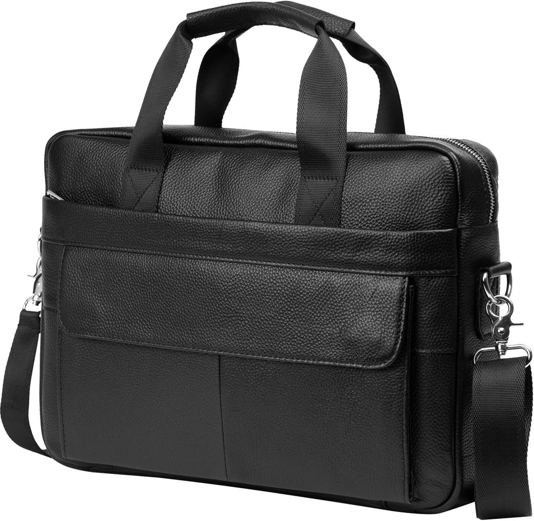 Men's Leather Business Briefcase - 15 inch Laptop Bag