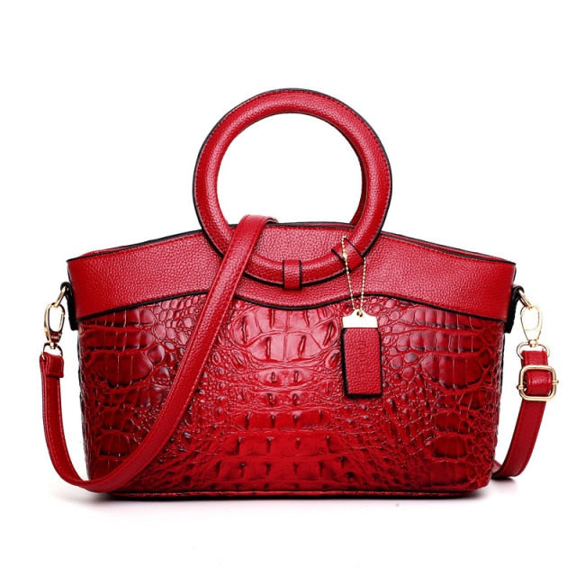 Alfrida | Elegant handbag with sophisticated crocodile embossing