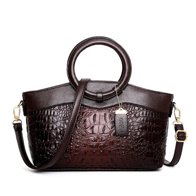 Alfrida | Elegant handbag with sophisticated crocodile embossing