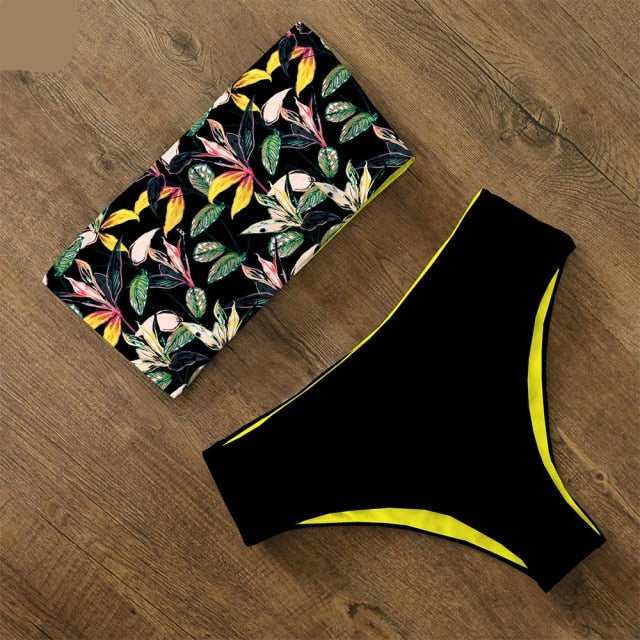 AquaLivv - High-waisted bandeau bikini