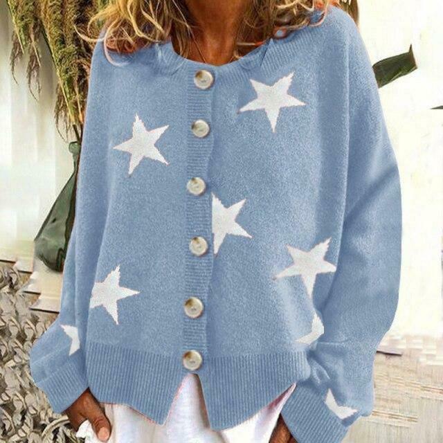 Star Printed Knit Cardigan