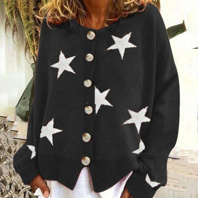 Star Printed Knit Cardigan