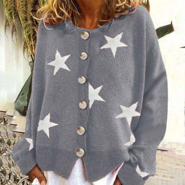 Star Printed Knit Cardigan