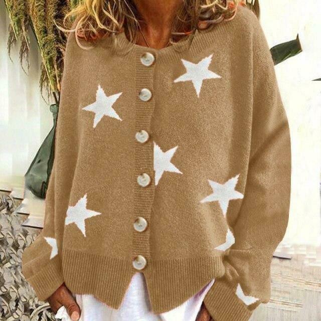 Star Printed Knit Cardigan