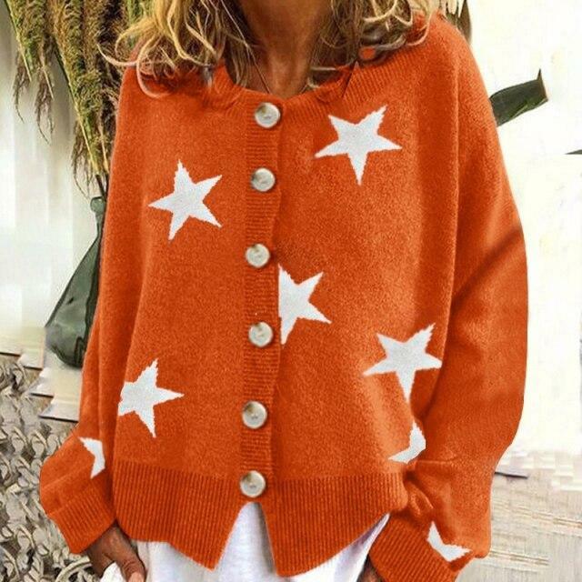 Star Printed Knit Cardigan