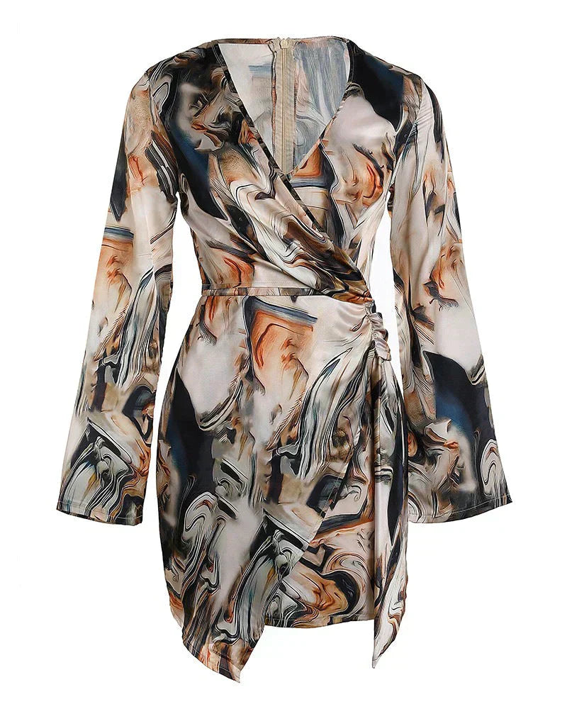 Bianca - Dress with Abstract Marble Print