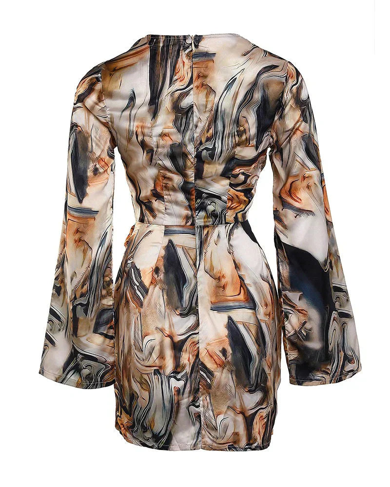 Bianca - Dress with Abstract Marble Print