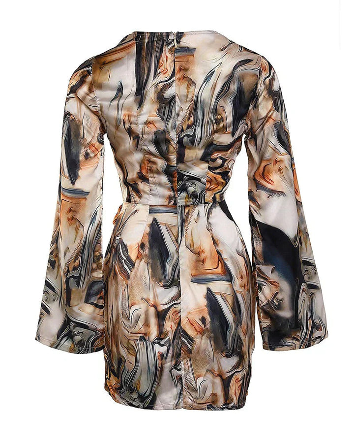 Bianca - Dress with Abstract Marble Print