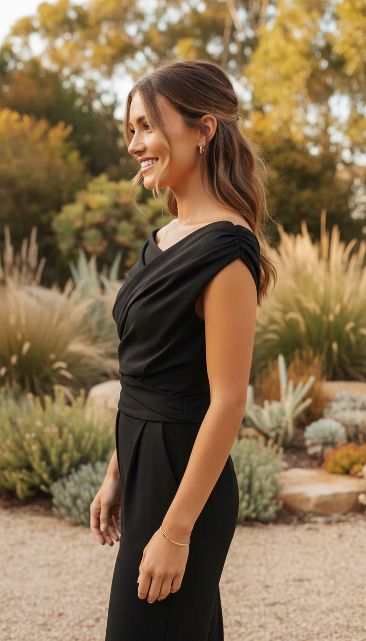 Off Shoulder Fitted Cross Wrap Top
