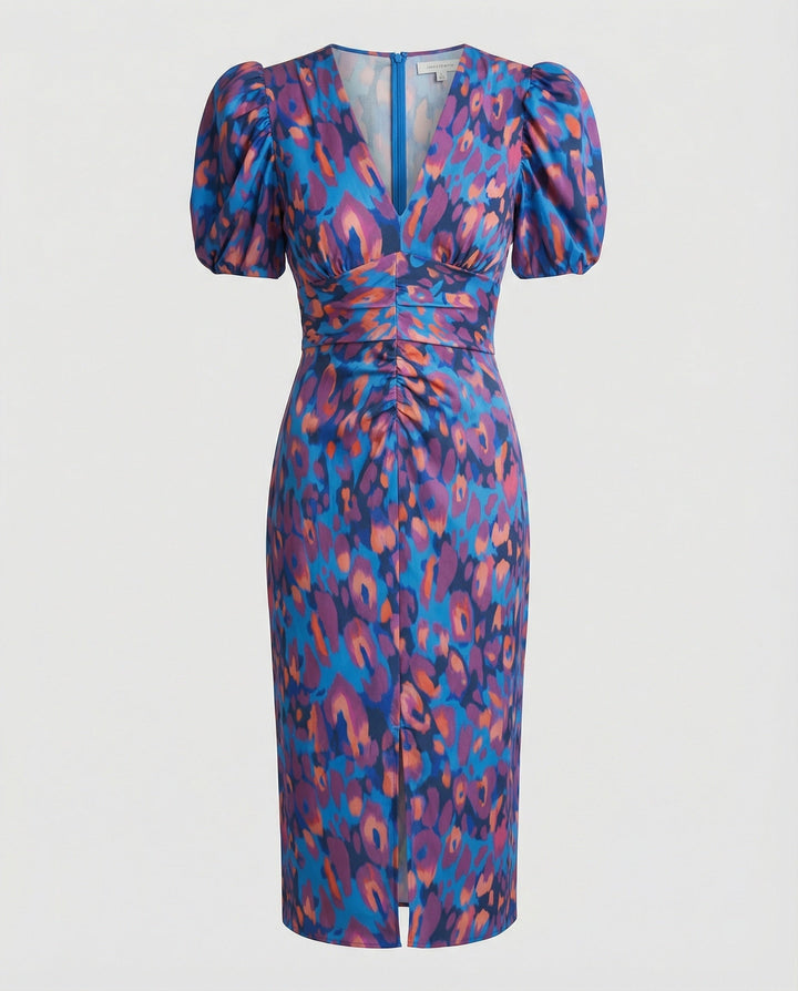 Women's Evening Dress with Voluminous Puff Sleeves EB