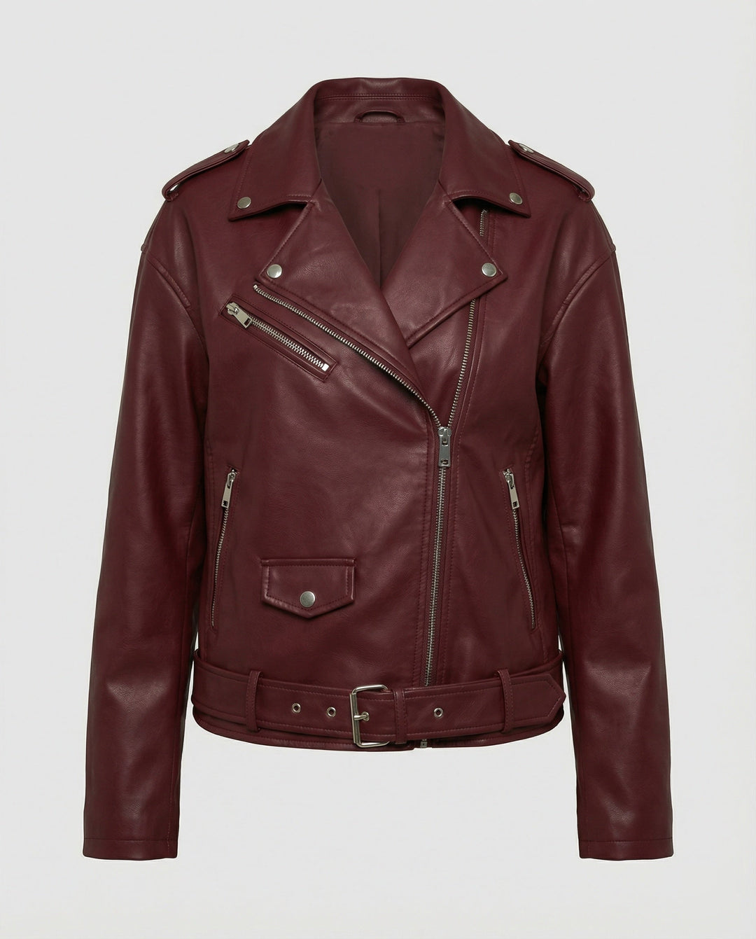 Women's Biker Jacket with Zipper Details