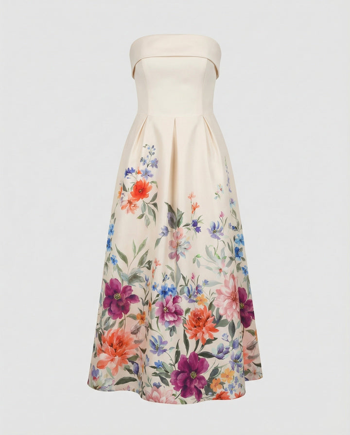 Women's Strapless Evening Dress with Corset