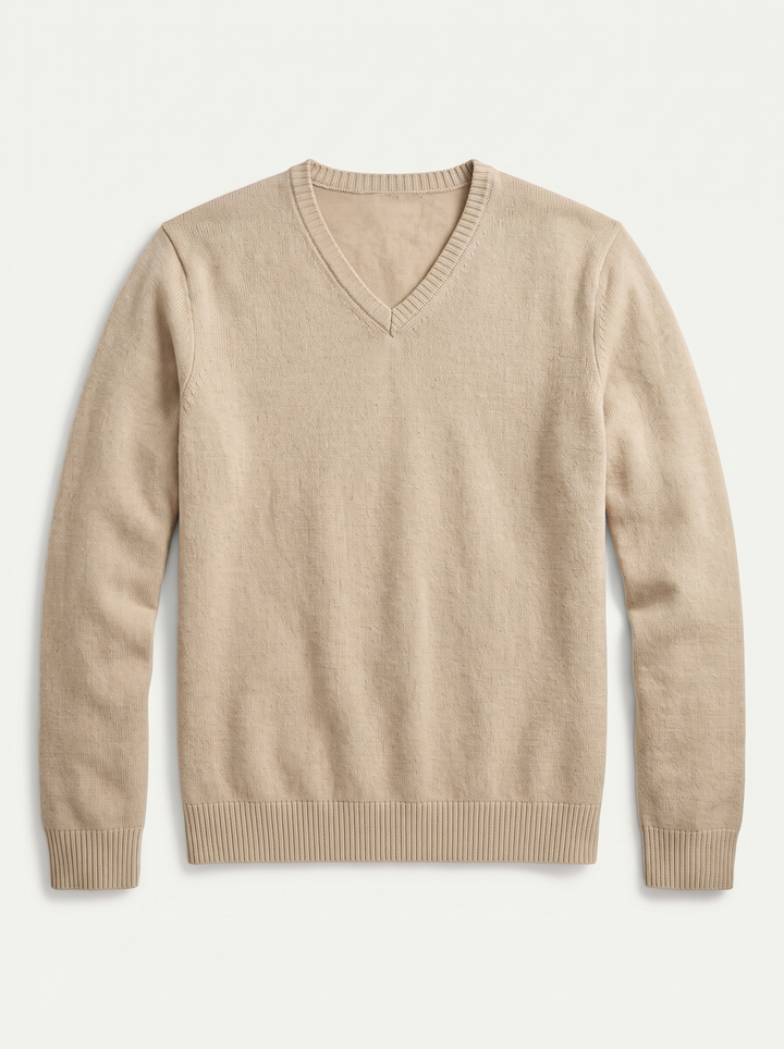 Men's Classic Fit Wool V-Neck Sweater