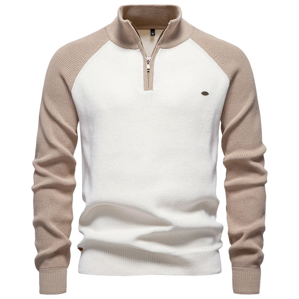 Men's Zip Neck Knit Sweater