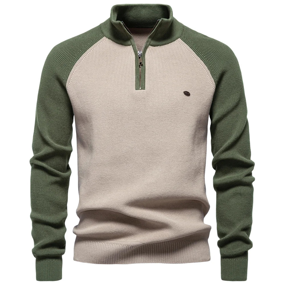 Men's Zip Neck Knit Sweater