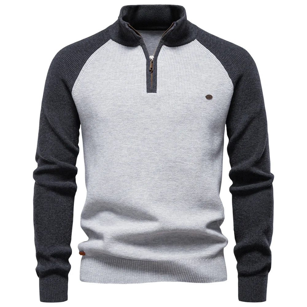 Men's Zip Neck Knit Sweater