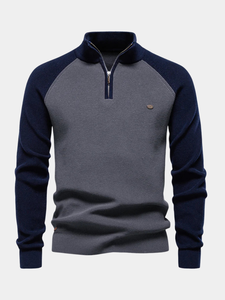 Men's Zip Neck Knit Sweater