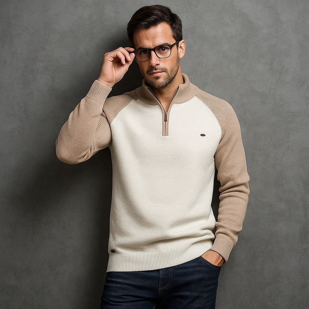 Men's Zip Neck Knit Sweater