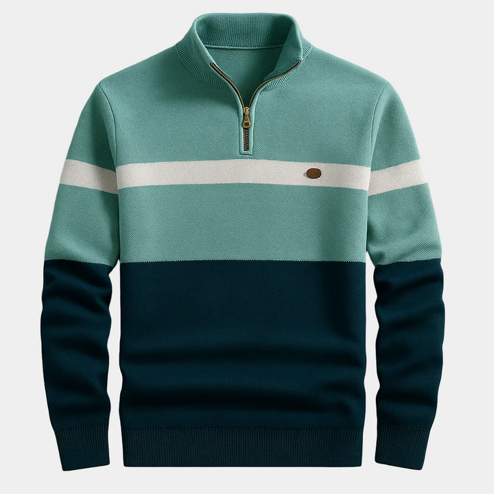 Striped Half-Zip Men's Sweater