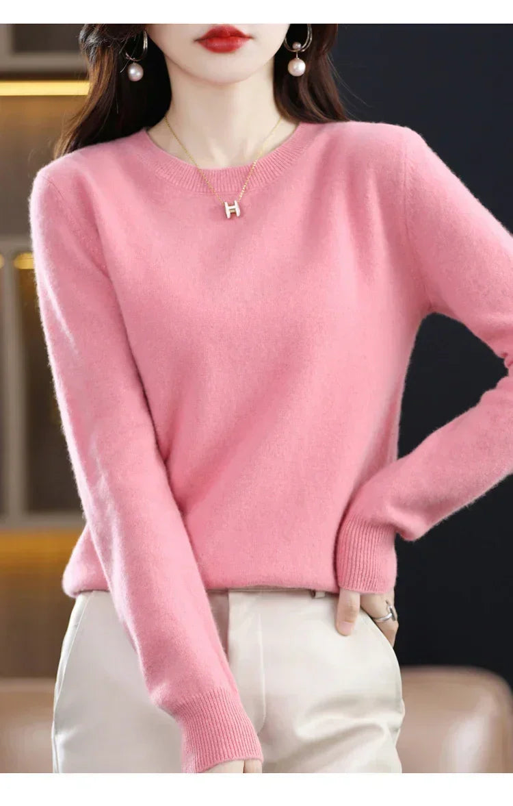 Warm wool sweater for women, classic fit