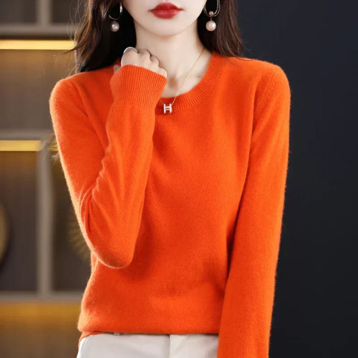 Warm wool sweater for women, classic fit