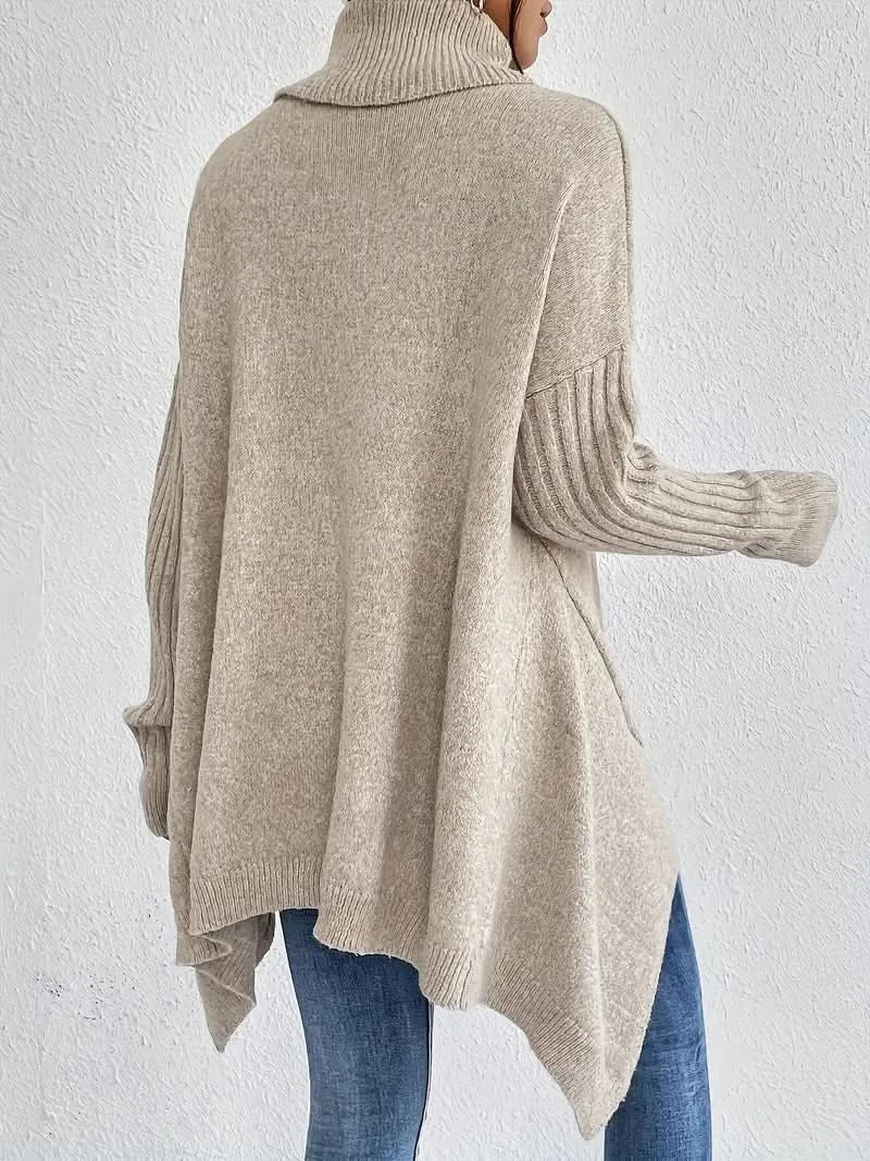 Women's Wool Sweater with Oversized Turtleneck