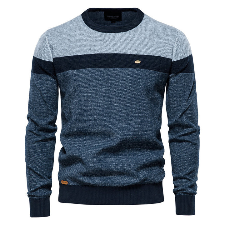 Men's Colorblock Round Neck Long Sleeve Sweater