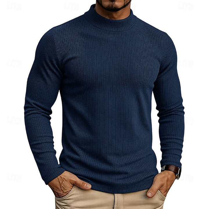 Men's Ribbed Knit Turtleneck Sweater