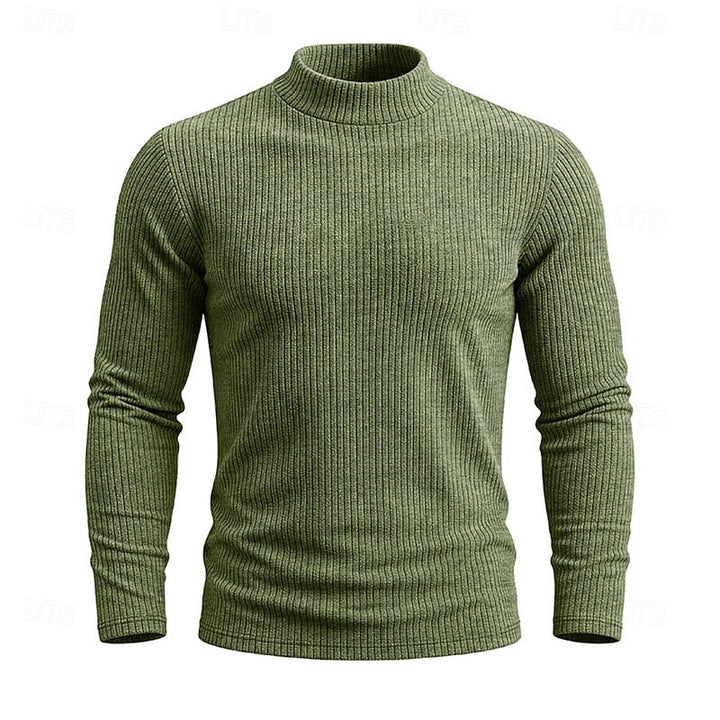 Men's Ribbed Knit Turtleneck Sweater