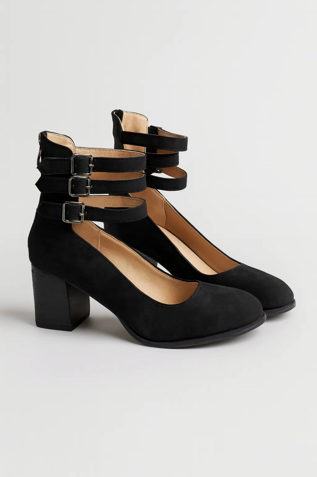 Ladies' Block Heel Ankle Strap Pumps Elegant Casual