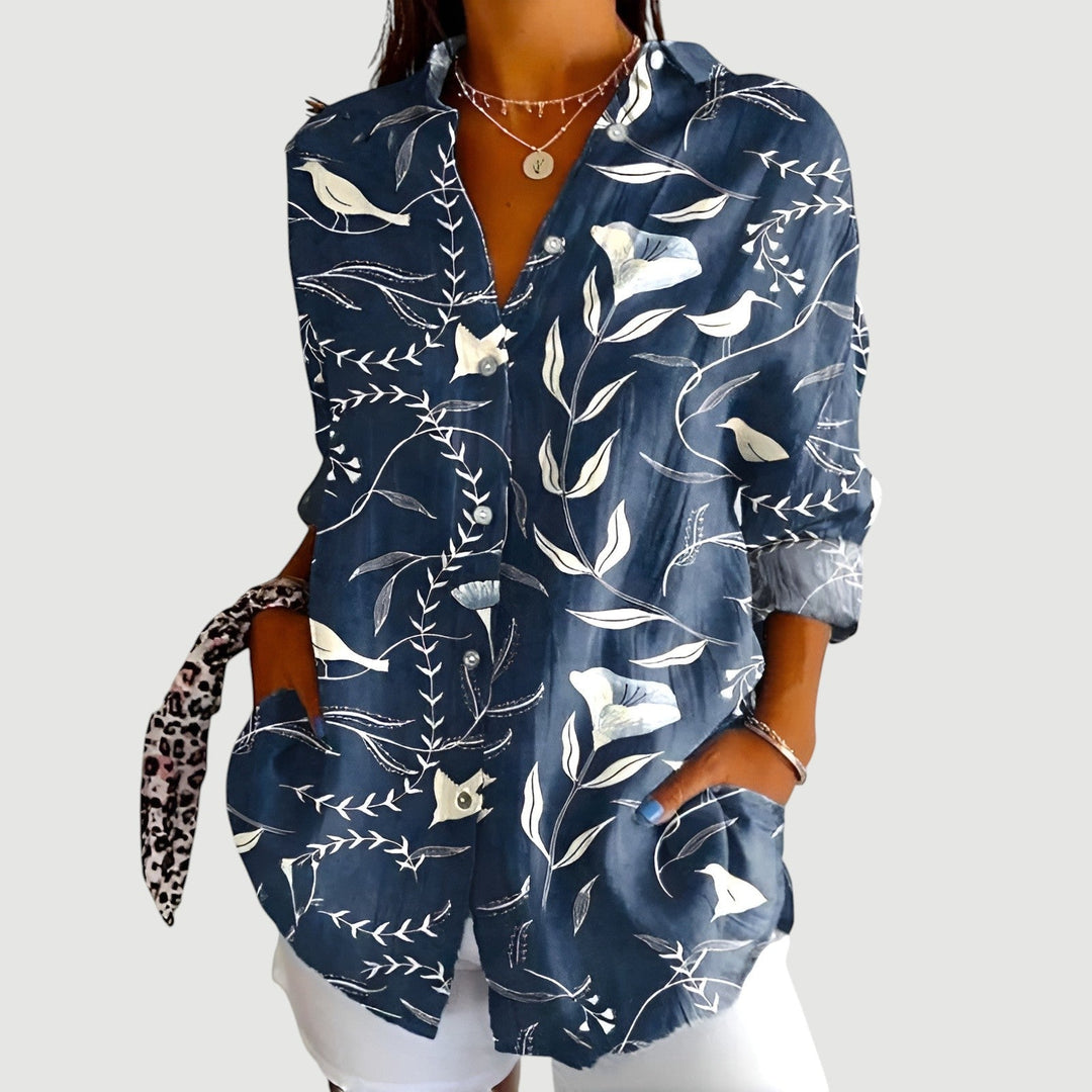 Saoirse Blouse with Colorful Design - Elena Harper