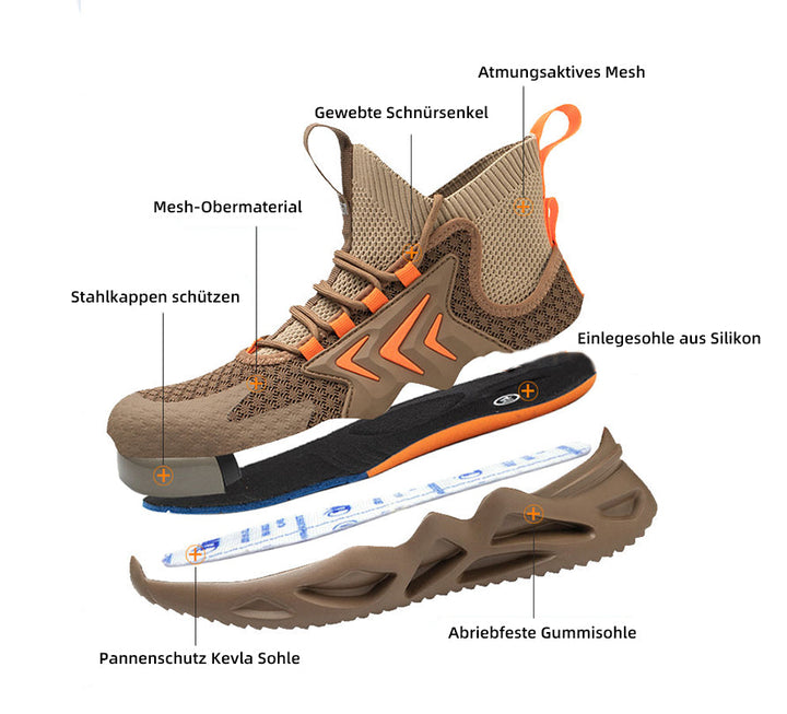 Breathable Flying Woven Anti-Smashing Safety Shoes EB