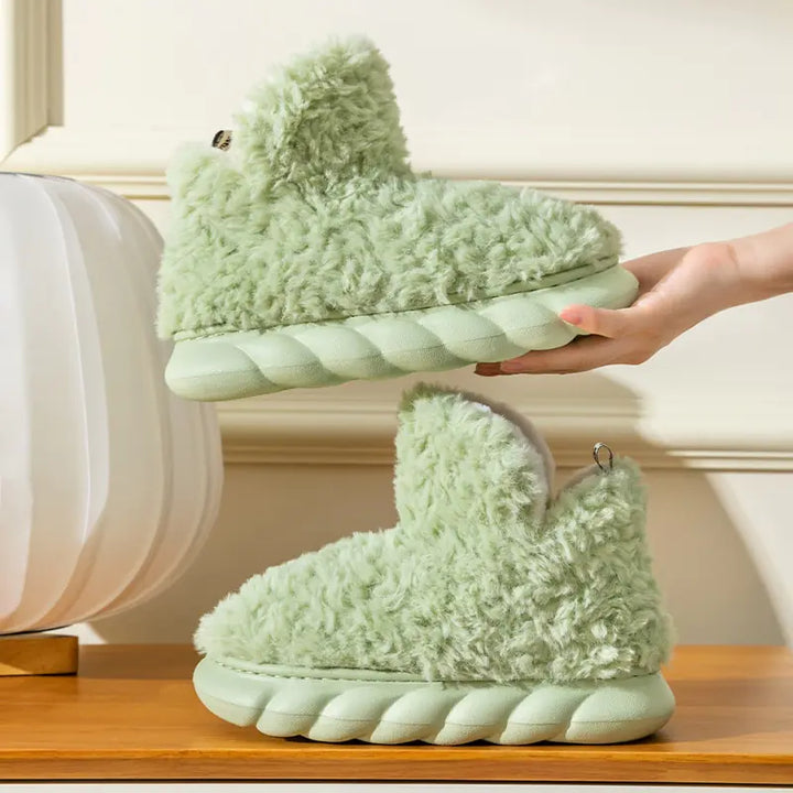LunaStep Plush Anti-Slip Platform Slippers, view 4 - Elena Harper
