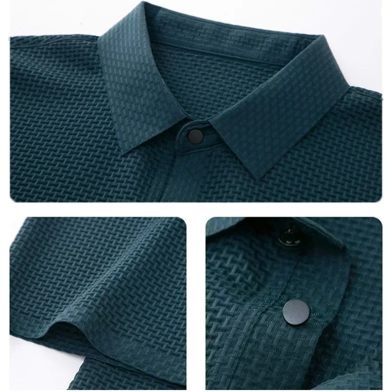 Vito - Chic Textured Wrinkle-Free Polo