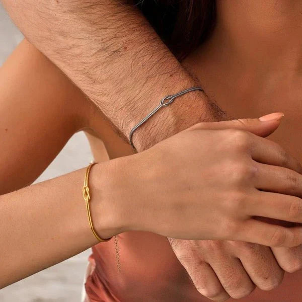 Taisha Minimalist Bracelet with Knot Detail, view 10 - Elena Harper