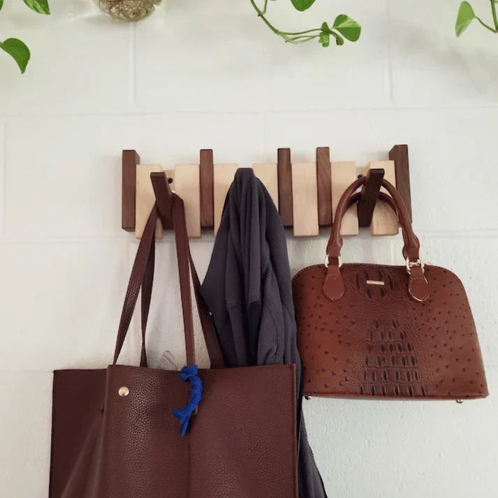 Durable Wooden Wall Coat Rack with Musical Design, view 5 - Elena Harper