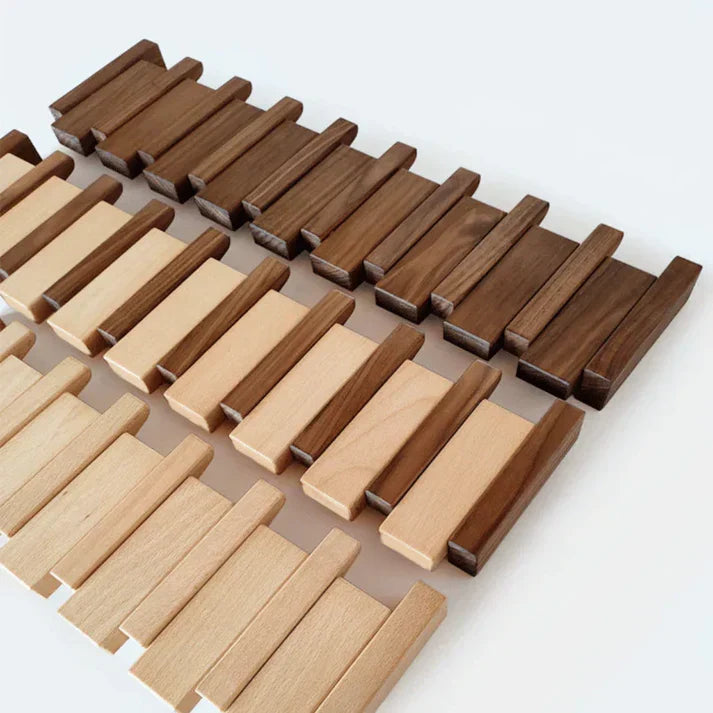 Durable Wooden Wall Coat Rack with Musical Design, view 8 - Elena Harper