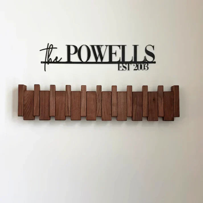 Durable Wooden Wall Coat Rack with Musical Design, view 6 - Elena Harper