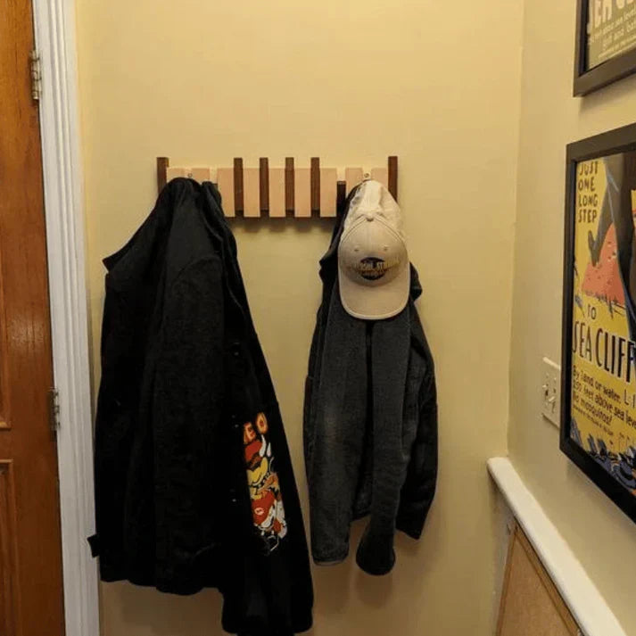 Durable Wooden Wall Coat Rack with Musical Design - Elena Harper