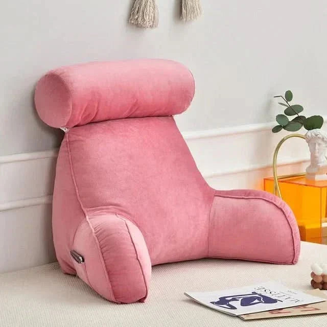 Reading Pillow with Backrest, Armrests and Pocket