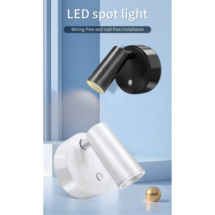 Rechargeable LED Wall Light with 360° Rotation & Touch Control